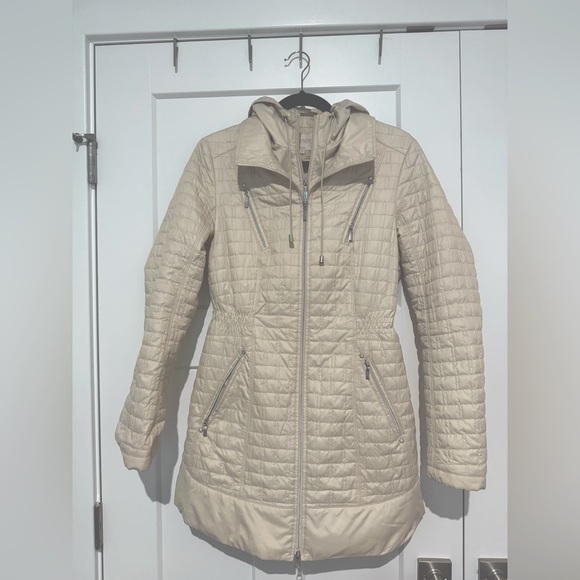 Laundry by Shelli Segal Cream Quilted Jacket with removable hood - Picture 1 of 4